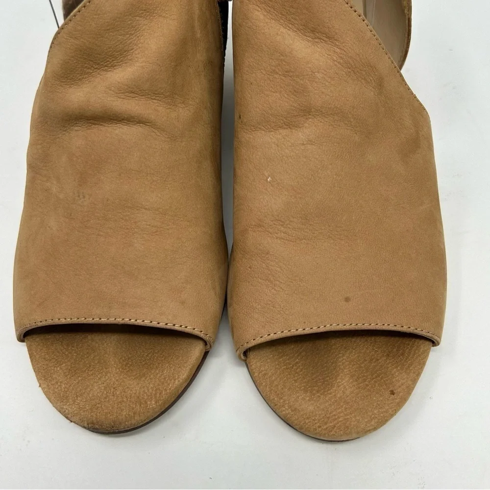 Eileen Fisher Tan Light Brown Leather Heeled D'Orsay Heeled Sandals Size 8.5